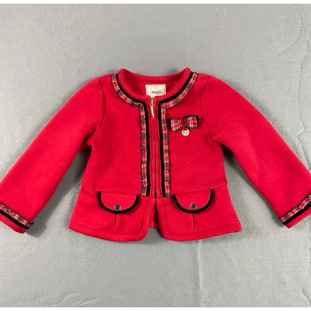Mayoral Cardigan Sweater Jacket Baby Toddler Sz 24m Red Festive Christmas